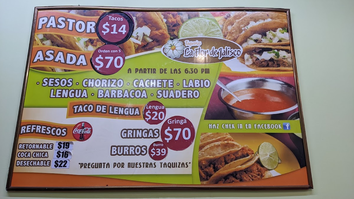 Taquería La Flor De Jalisco Menu - Image 2